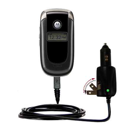 Intelligent Dual Purpose DC Vehicle and AC Home Wall Charger suitable for the Motorola V197 - Two critical functions; one unique charger - Uses Gomadic Brand TipExchange Technology