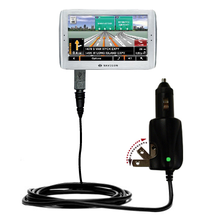 Car & Home 2 in 1 Charger compatible with the Navigon 8100T