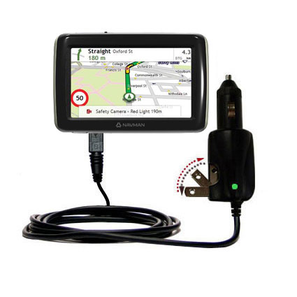 Car & Home 2 in 1 Charger compatible with the Navman EZY40