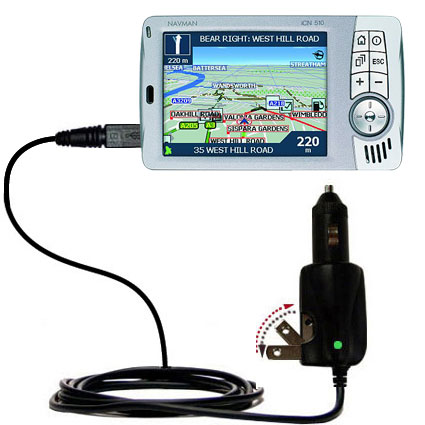 Car & Home 2 in 1 Charger compatible with the Navman iCN 510