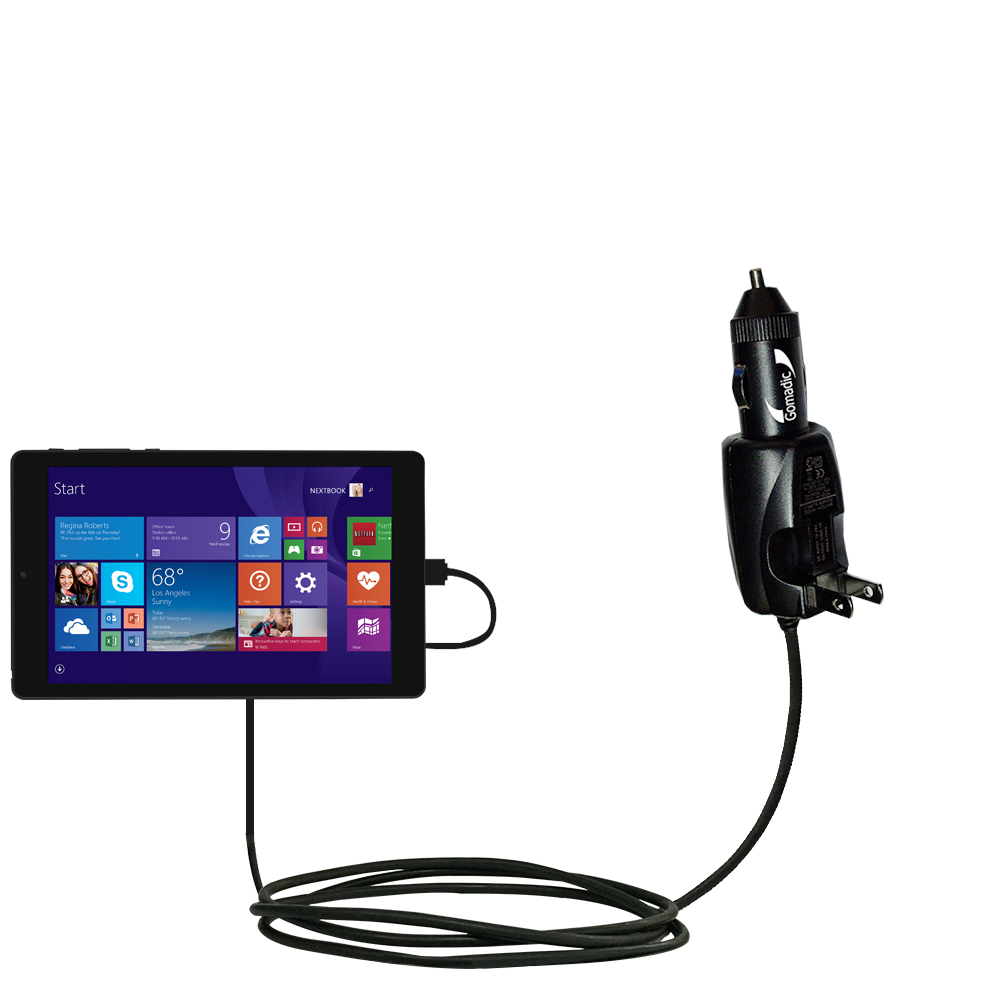 Car & Home 2 in 1 Charger compatible with the Nextbook NXW10QC32G NXW101QC232