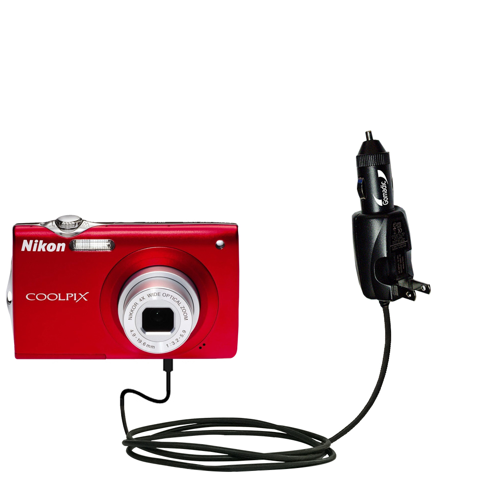 Car & Home 2 in 1 Charger compatible with the Nikon Coolpix S205
