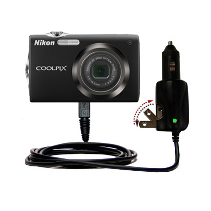 Car & Home 2 in 1 Charger compatible with the Nikon Coolpix S3000