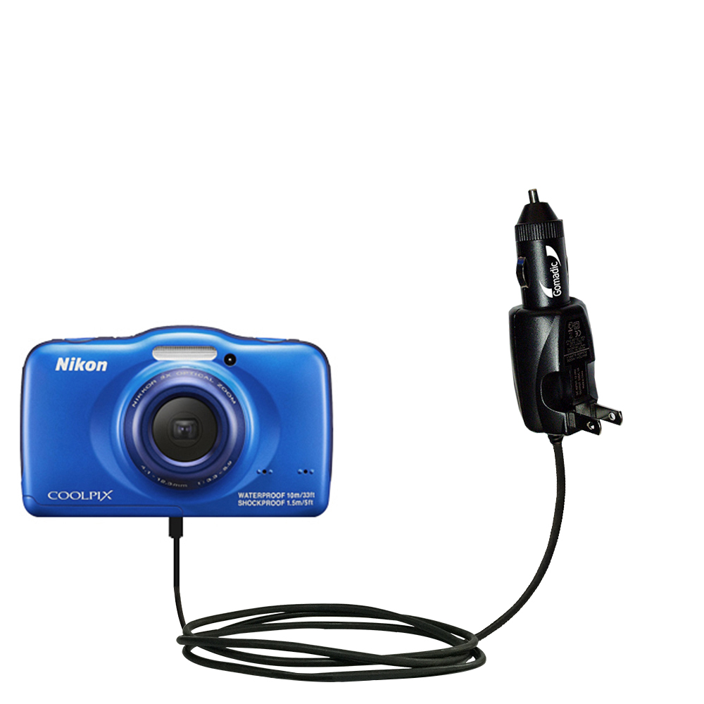 Car & Home 2 in 1 Charger compatible with the Nikon Coolpix S32