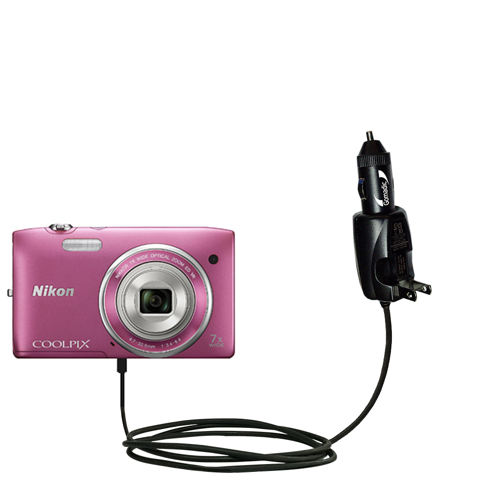 Car & Home 2 in 1 Charger compatible with the Nikon Coolpix S3500