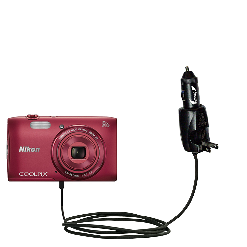 Car & Home 2 in 1 Charger compatible with the Nikon Coolpix S3600