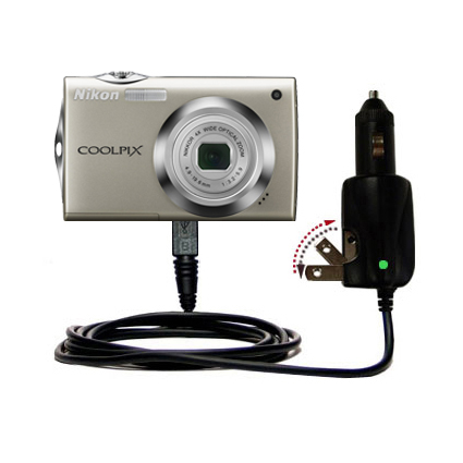 Car & Home 2 in 1 Charger compatible with the Nikon Coolpix S4000