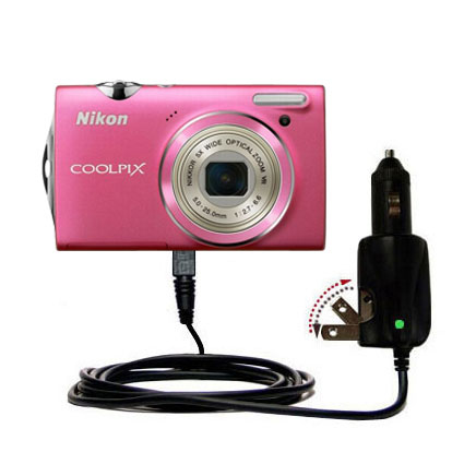 Intelligent Dual Purpose DC Vehicle and AC Home Wall Charger suitable for the Nikon Coolpix S5100 - Two critical functions; one unique charger - Uses Gomadic Brand TipExchange Technology