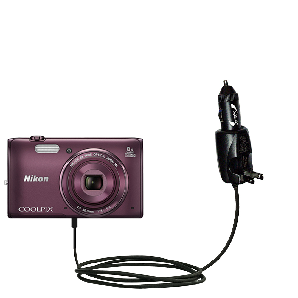 Car & Home 2 in 1 Charger compatible with the Nikon Coolpix S5300