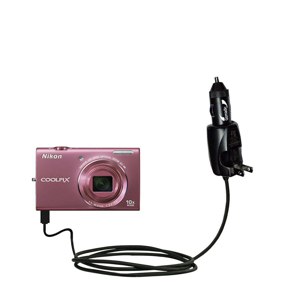 Car & Home 2 in 1 Charger compatible with the Nikon Coolpix S6200