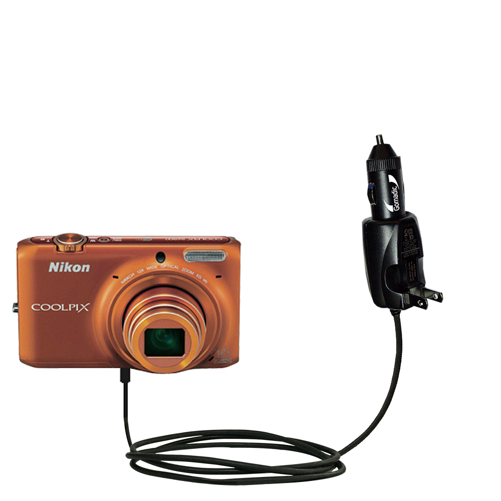 Car & Home 2 in 1 Charger compatible with the Nikon Coolpix S6500