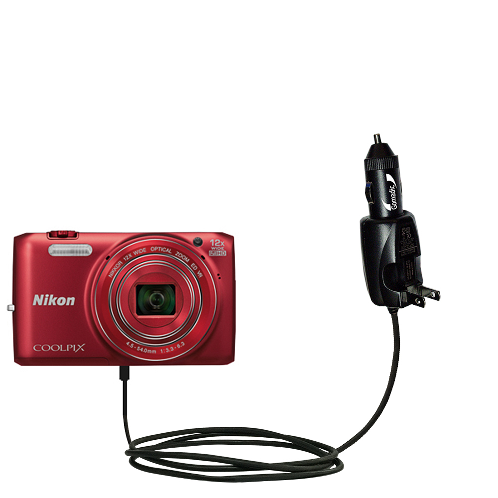 Car & Home 2 in 1 Charger compatible with the Nikon Coolpix S6800