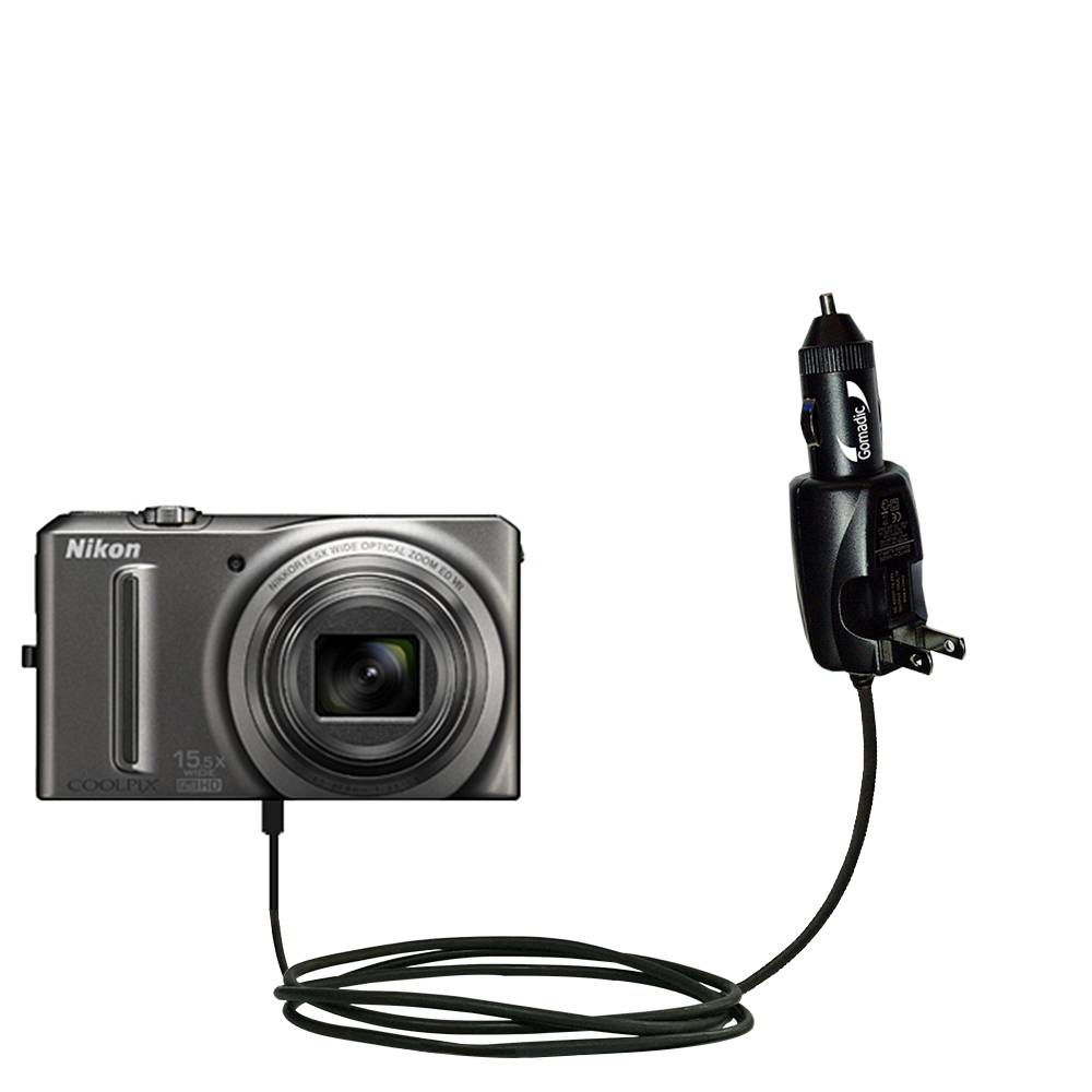 Car & Home 2 in 1 Charger compatible with the Nikon Coolpix S9050