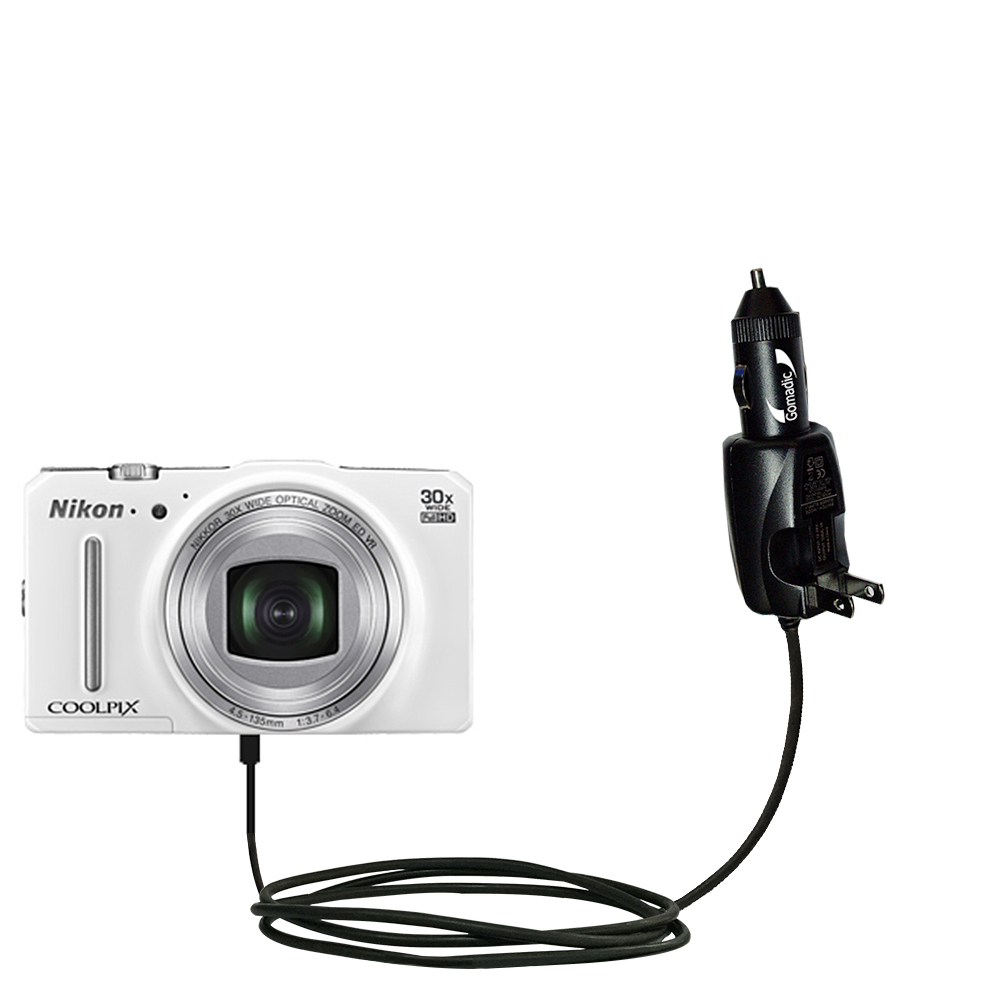 Car & Home 2 in 1 Charger compatible with the Nikon Coolpix S9700