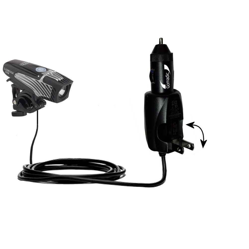 Intelligent Dual Purpose DC Vehicle and AC Home Wall Charger suitable for the Nite Rider Lumina 350 / 550 - Two critical functions; one unique charger - Uses Gomadic Brand TipExchange Technology