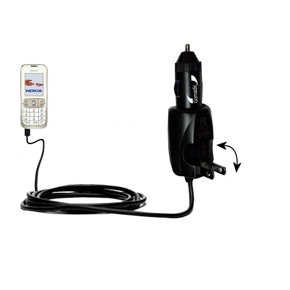 Car & Home 2 in 1 Charger compatible with the Nokia 2630 2660 2680
