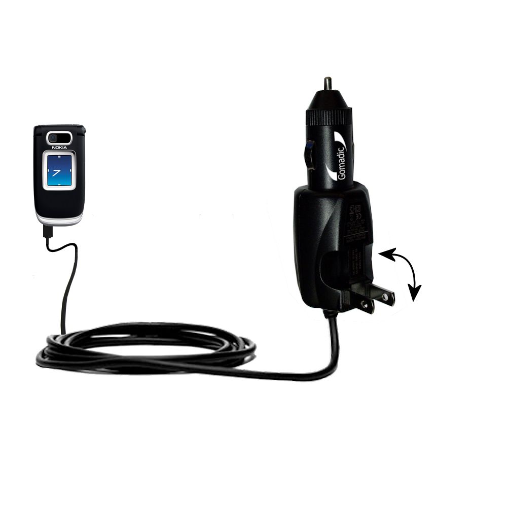 Car & Home 2 in 1 Charger compatible with the Nokia 6126 6133 6136