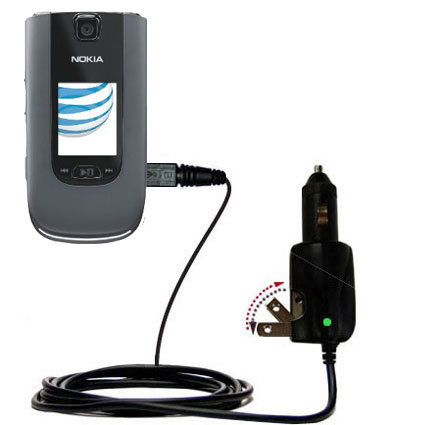 Intelligent Dual Purpose DC Vehicle and AC Home Wall Charger suitable for the Nokia 6350 - Two critical functions; one unique charger - Uses Gomadic Brand TipExchange Technology