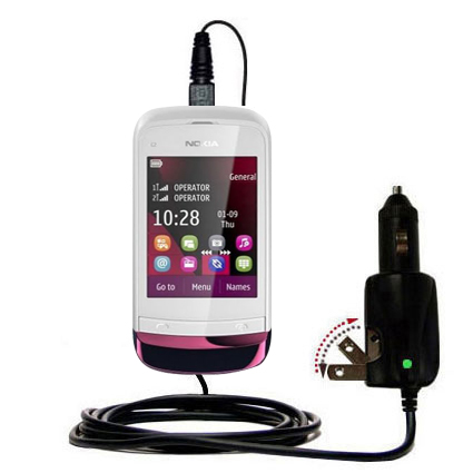 Intelligent Dual Purpose DC Vehicle and AC Home Wall Charger suitable for the Nokia C2-O3 - Two critical functions; one unique charger - Uses Gomadic Brand TipExchange Technology