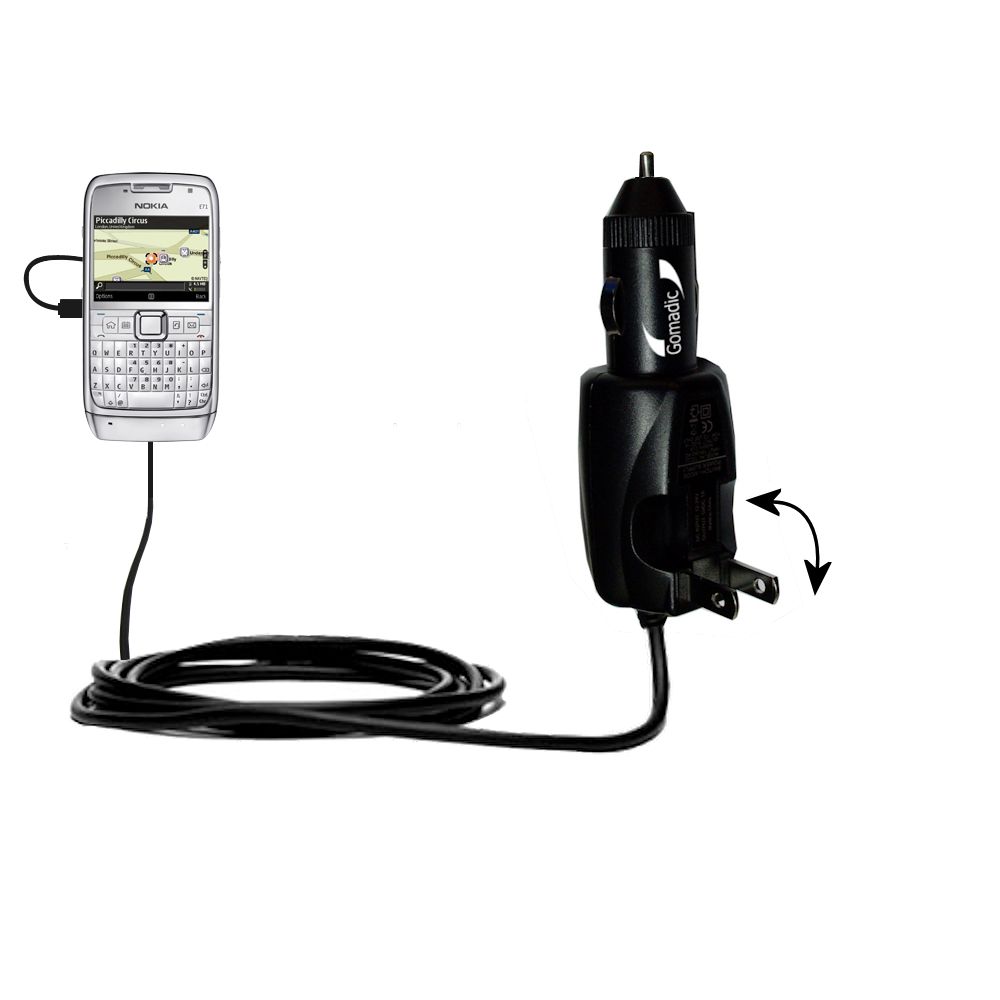 Car & Home 2 in 1 Charger compatible with the Nokia E71 E71x E75