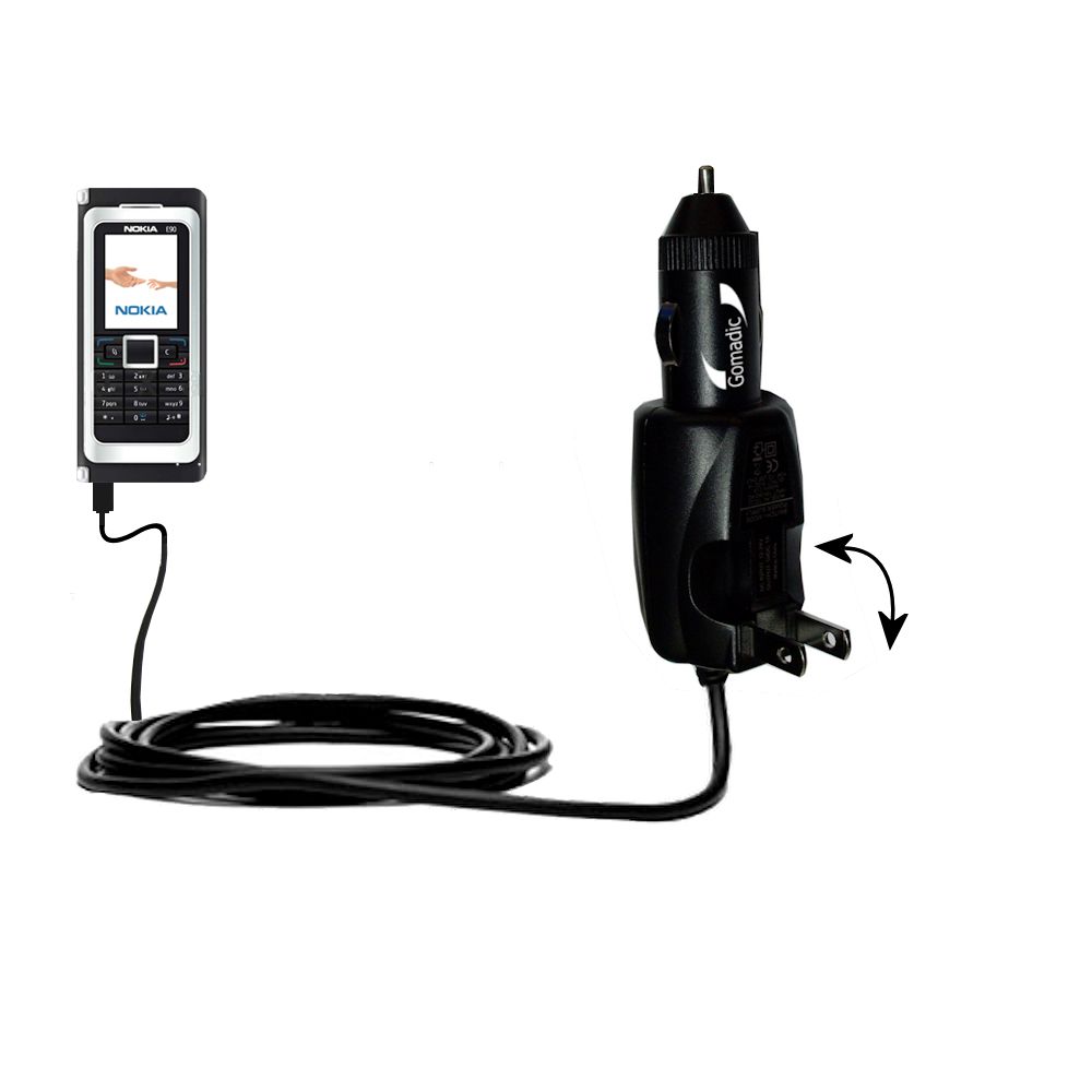 Car & Home 2 in 1 Charger compatible with the Nokia E90