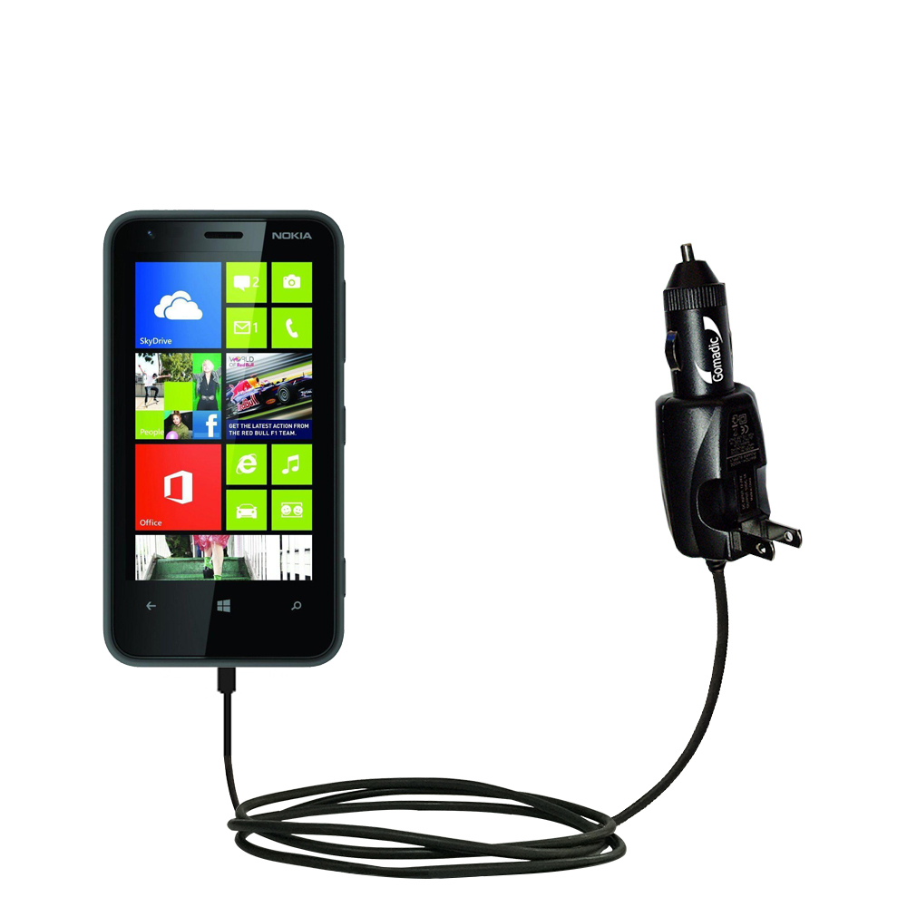 Car & Home 2 in 1 Charger compatible with the Nokia Lumia 620