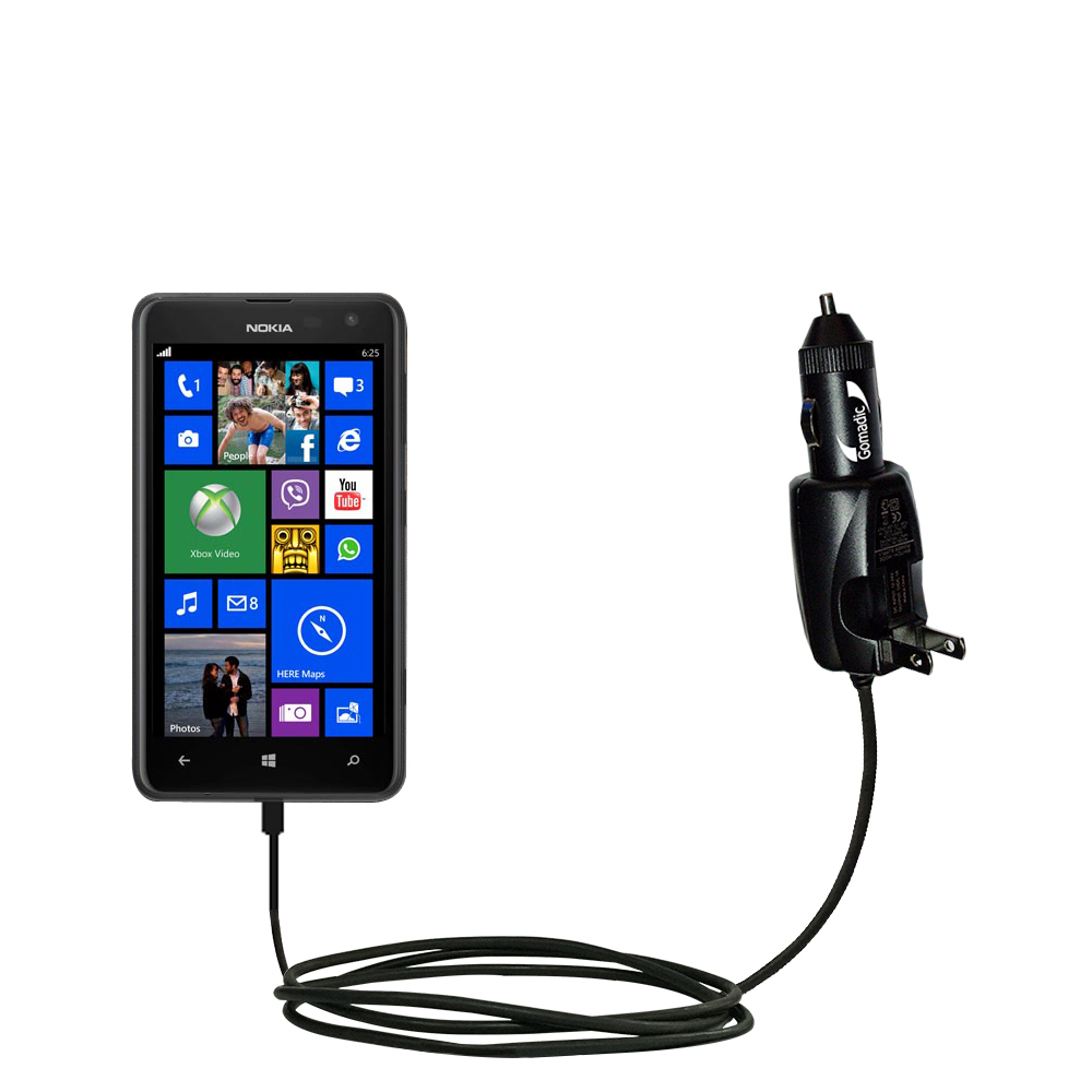 Car & Home 2 in 1 Charger compatible with the Nokia Lumia 625