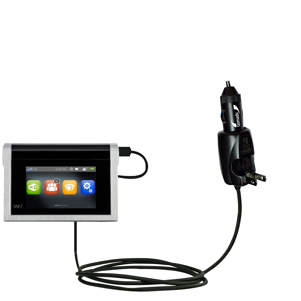 Intelligent Dual Purpose DC Vehicle and AC Home Wall Charger suitable for the Novatel Mifi 2 - Two critical functions; one unique charger - Uses Gomadic Brand TipExchange Technology