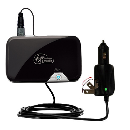 Intelligent Dual Purpose DC Vehicle and AC Home Wall Charger suitable for the Novatel Mifi 2352 - Two critical functions; one unique charger - Uses Gomadic Brand TipExchange Technology