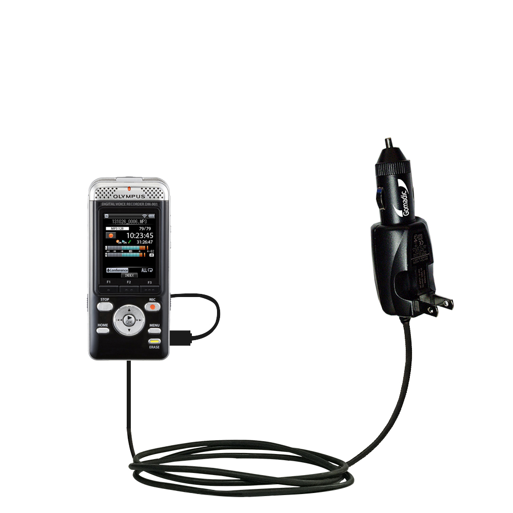 Car & Home 2 in 1 Charger compatible with the Olympus DM-901