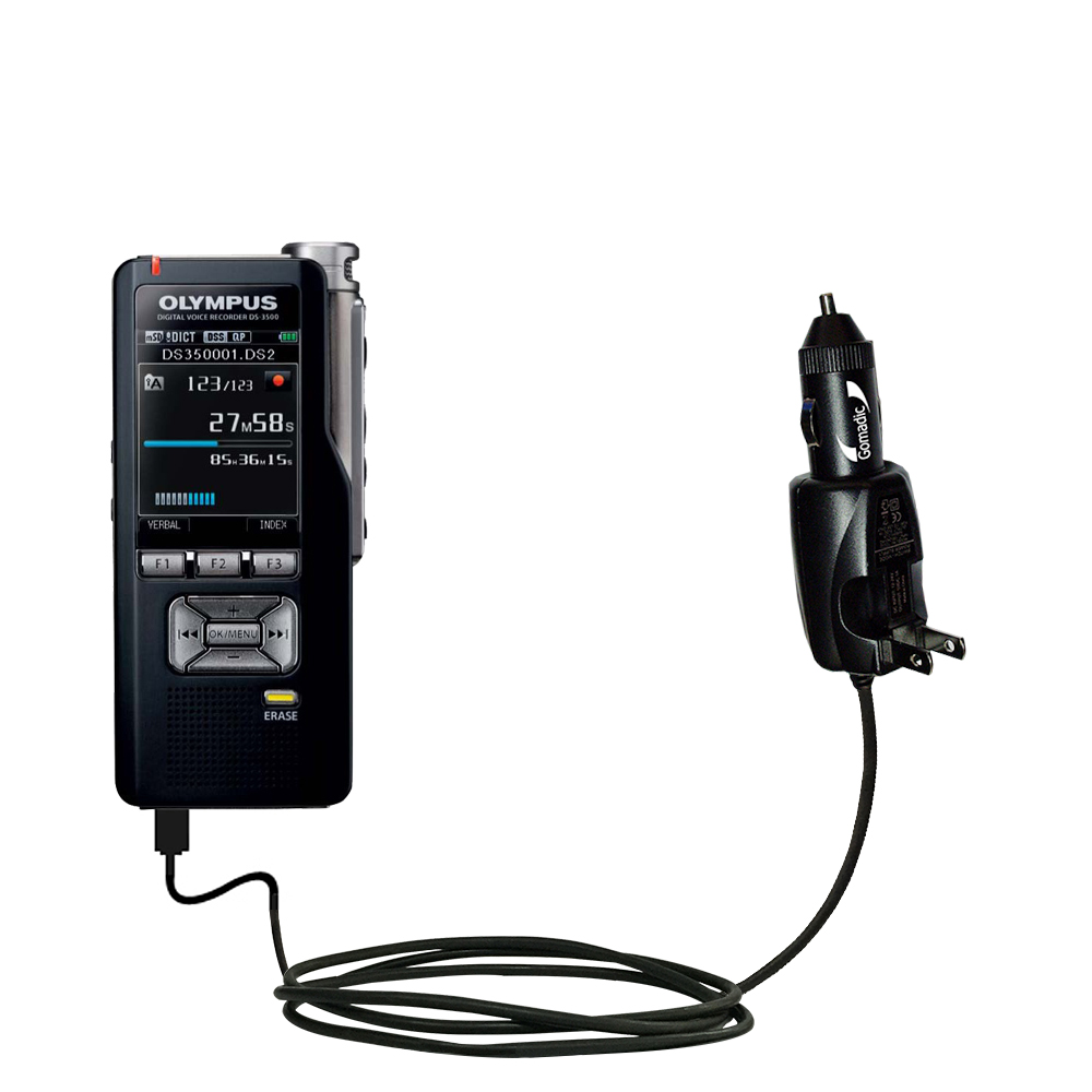 Car & Home 2 in 1 Charger compatible with the Olympus DS-3500