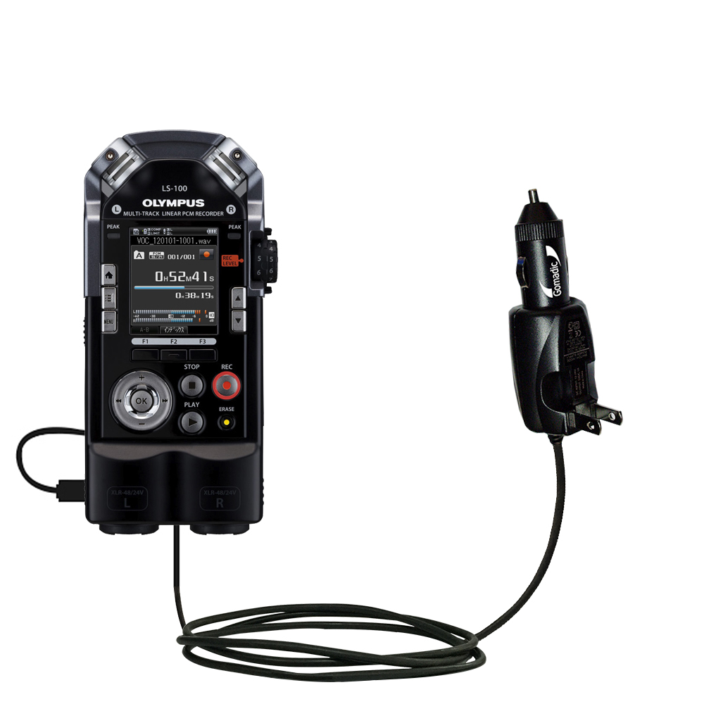 Car & Home 2 in 1 Charger compatible with the Olympus LS-100