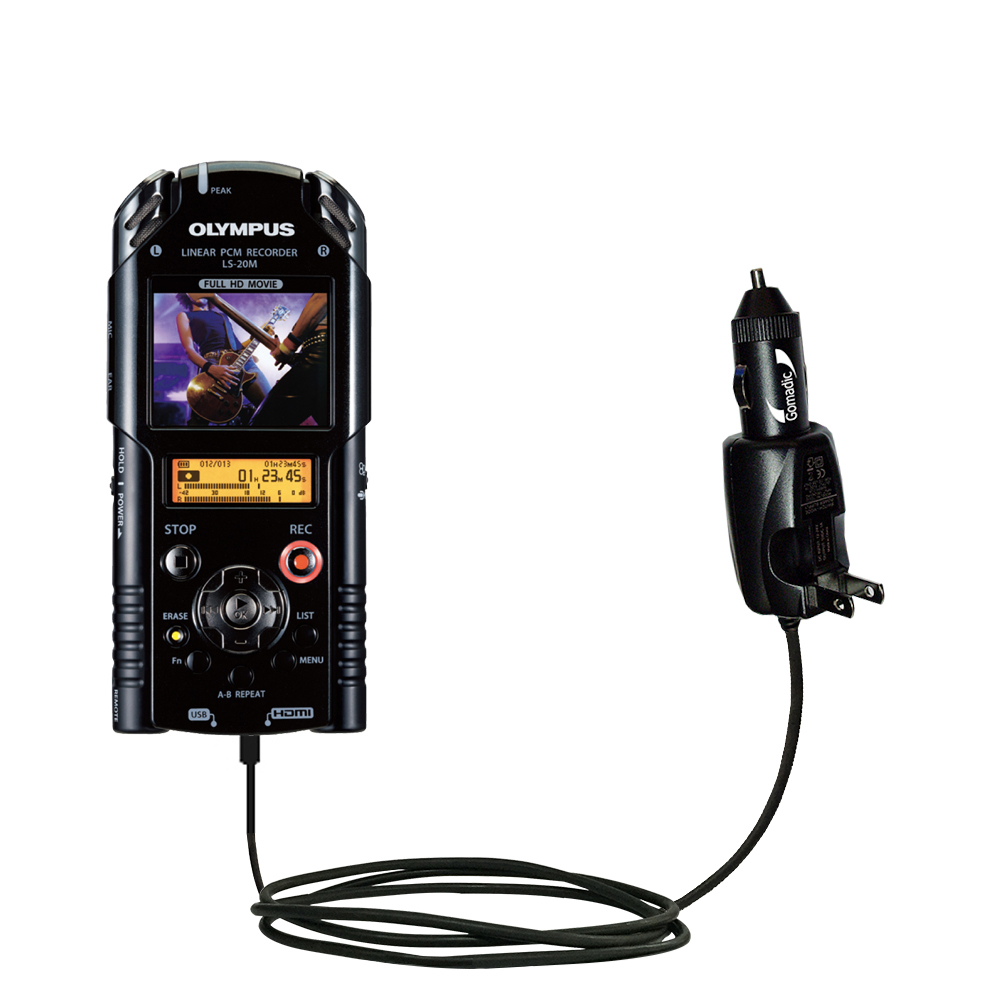 Car & Home 2 in 1 Charger compatible with the Olympus LS-20M