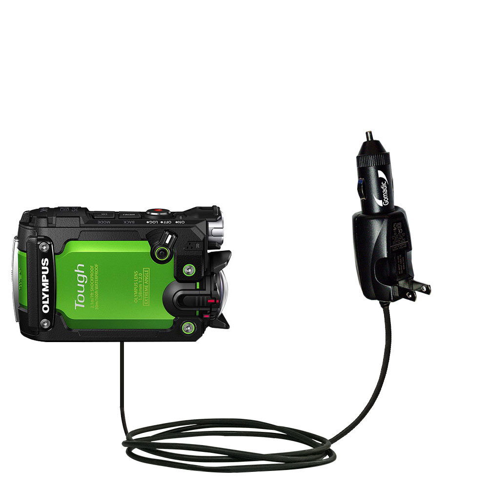 Car & Home 2 in 1 Charger compatible with the Olympus Tough TG-Tracker
