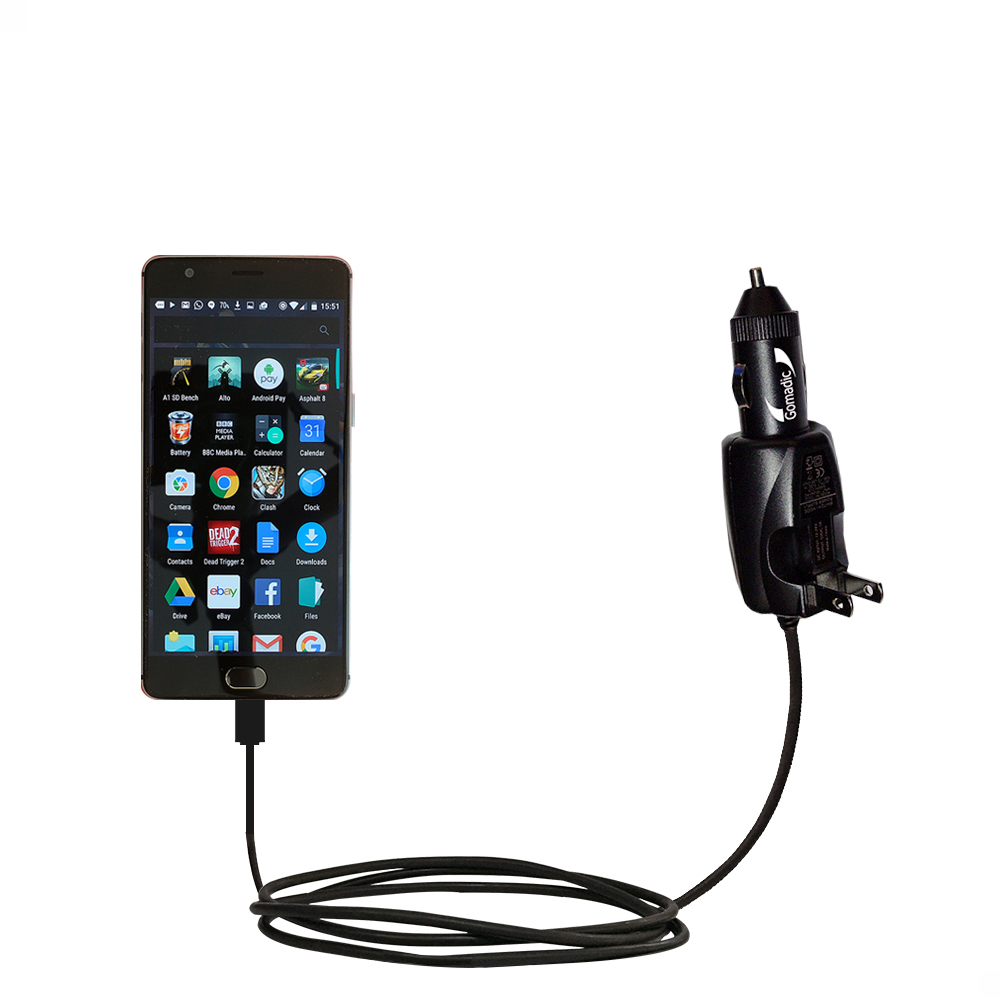 Car & Home 2 in 1 Charger compatible with the OnePlus OnePlus Three / 3