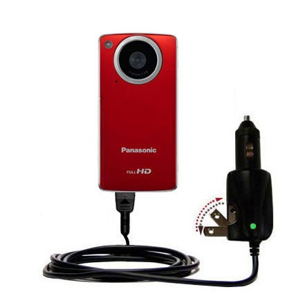 Car & Home 2 in 1 Charger compatible with the Panasonic HM-TA1R Digital HD Camcorder