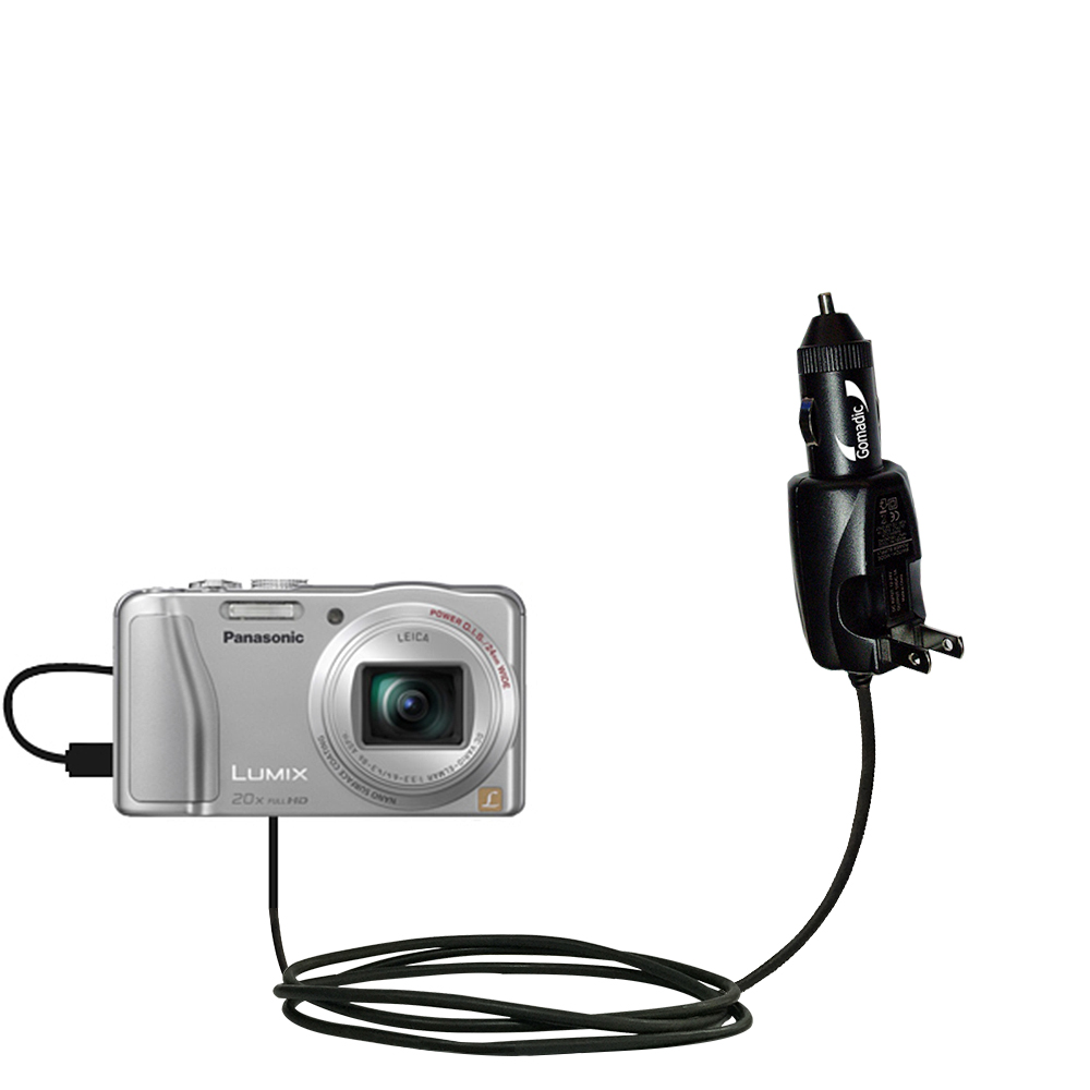 Car & Home 2 in 1 Charger compatible with the Panasonic Lumix DMC-ZS20S