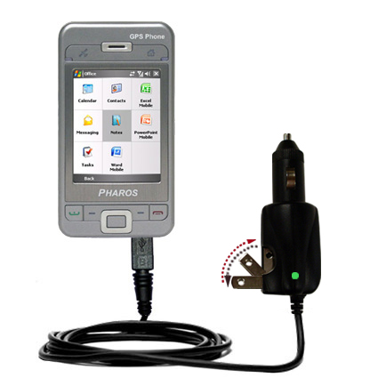 Car & Home 2 in 1 Charger compatible with the Pharos PGS Phone 600