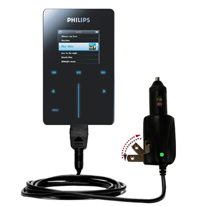 Car & Home 2 in 1 Charger compatible with the Philips GoGear HDD6330
