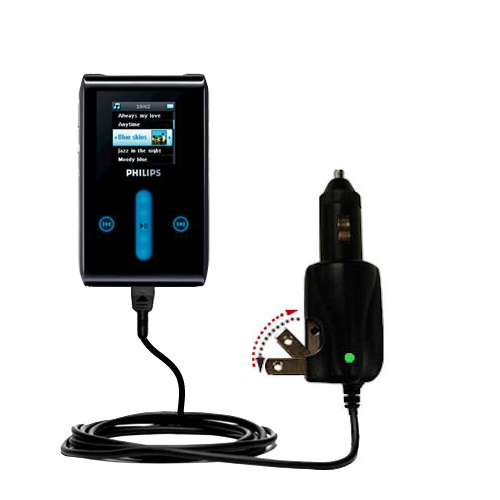 Car & Home 2 in 1 Charger compatible with the Philips GoGear HDD1420 HDD1430