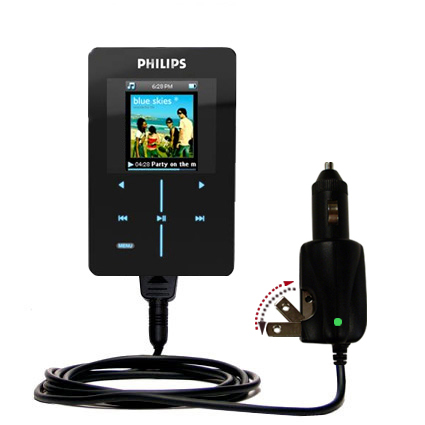 Car & Home 2 in 1 Charger compatible with the Philips GoGear HDD1630/17