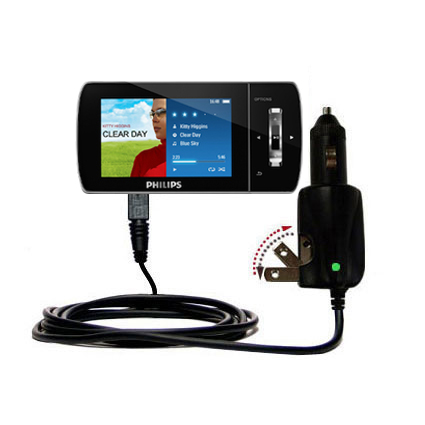 Car & Home 2 in 1 Charger compatible with the Philips GoGear Muse