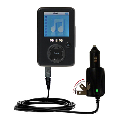 Car & Home 2 in 1 Charger compatible with the Philips GoGear SA3014