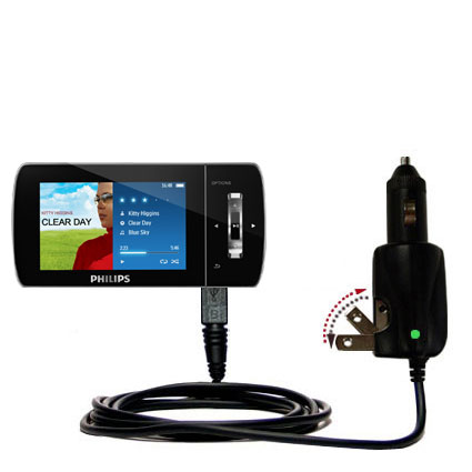 Car & Home 2 in 1 Charger compatible with the Philips Muse MP3 Video Player FullSound