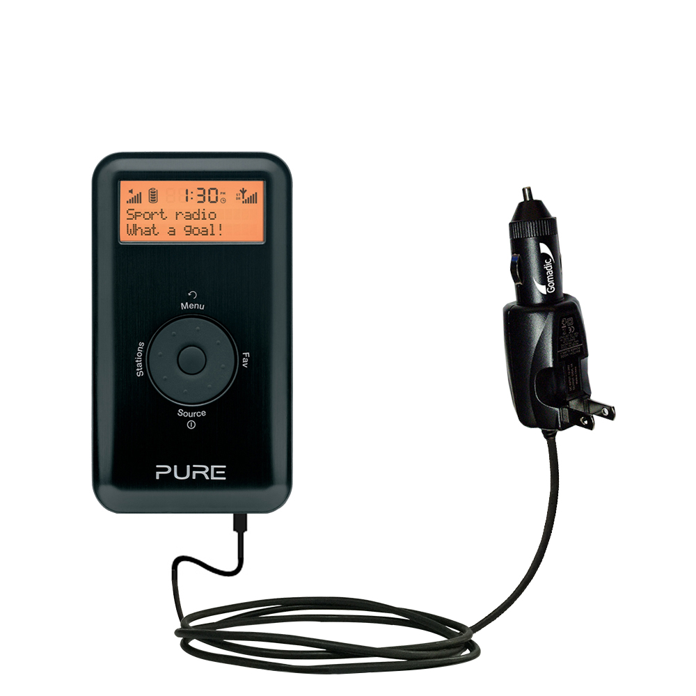 Car & Home 2 in 1 Charger compatible with the PURE PocketDAB Move 2500