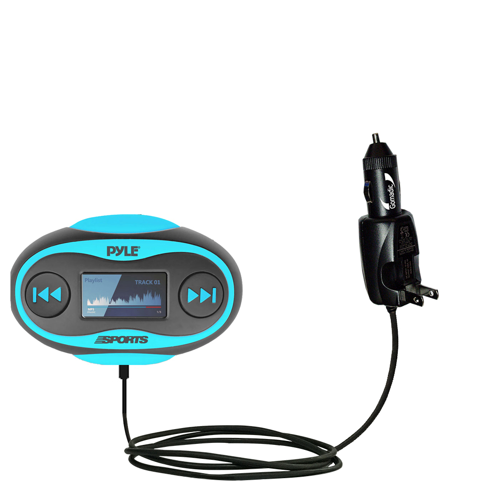 Car & Home 2 in 1 Charger compatible with the Pyle PSWP25BL Waterproof MP3