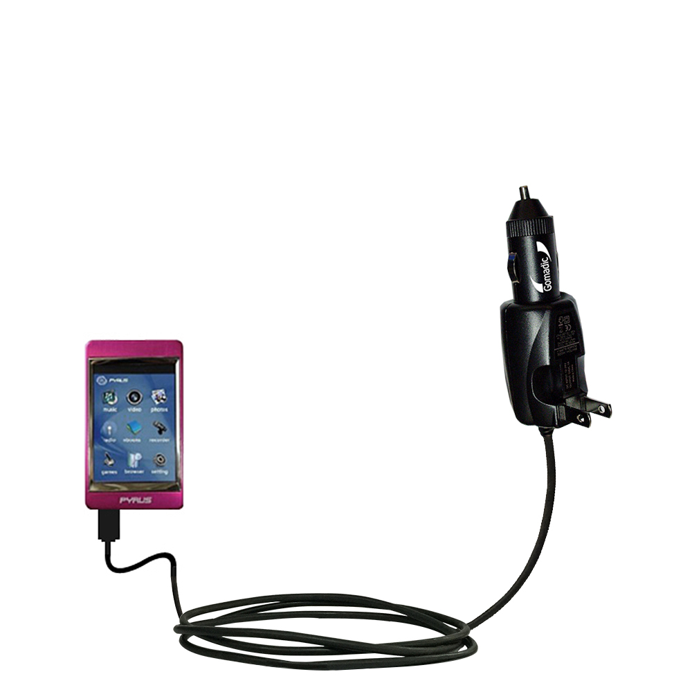 Car & Home 2 in 1 Charger compatible with the Pyrus Electronics PMP-2080