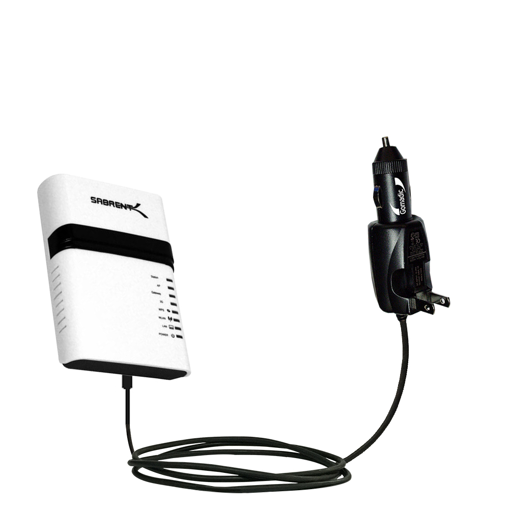 Car & Home 2 in 1 Charger compatible with the Sabrent NT-WR1N Portable Router