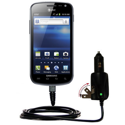 Intelligent Dual Purpose DC Vehicle and AC Home Wall Charger suitable for the Samsung Exhilarate - Two critical functions; one unique charger - Uses Gomadic Brand TipExchange Technology