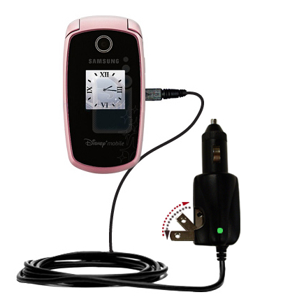 Intelligent Dual Purpose DC Vehicle and AC Home Wall Charger suitable for the Samsung SPH-M305 - Two critical functions; one unique charger - Uses Gomadic Brand TipExchange Technology